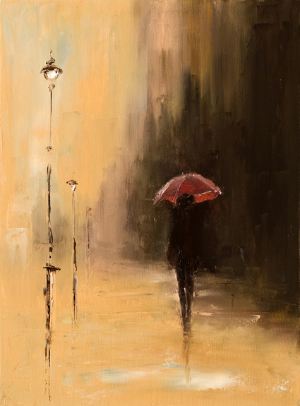 Vrouw onder een paraplu