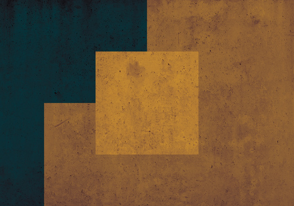 Vierkant op honinggroene achtergrond met betontextuur