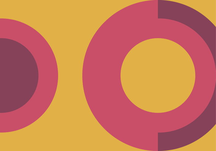 Roze cirkels op gele achtergrond