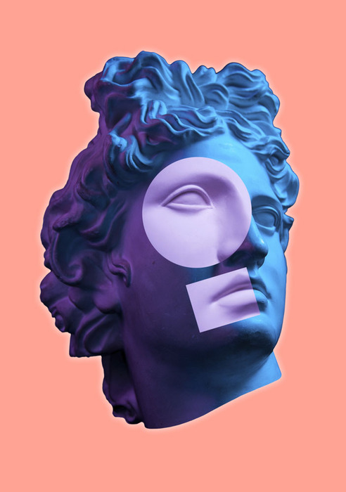 Geometrische figuren op beeldhouwwerk