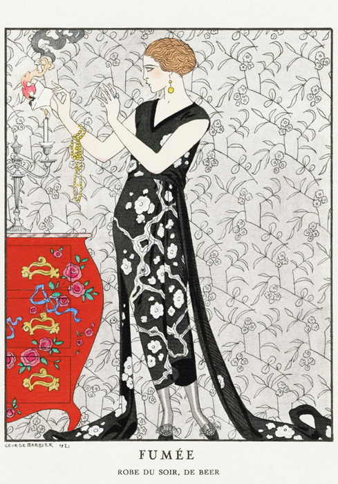 Aristocraat in zwart-witte jurk