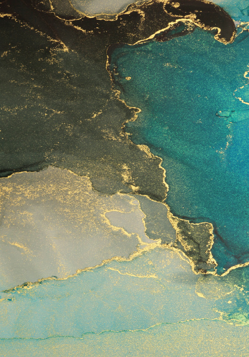 Turquoise-goudkleurig marmer