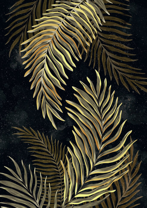 Bladeren met een vergulde rand