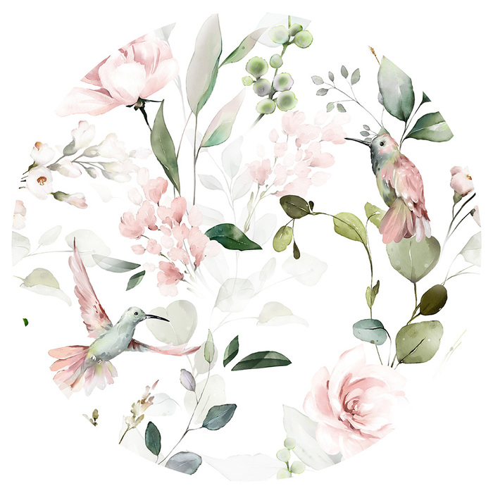 Kolibries tussen de bloemen