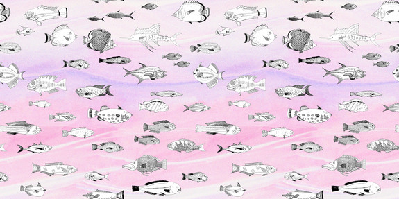 Vissen op een roze achtergrond