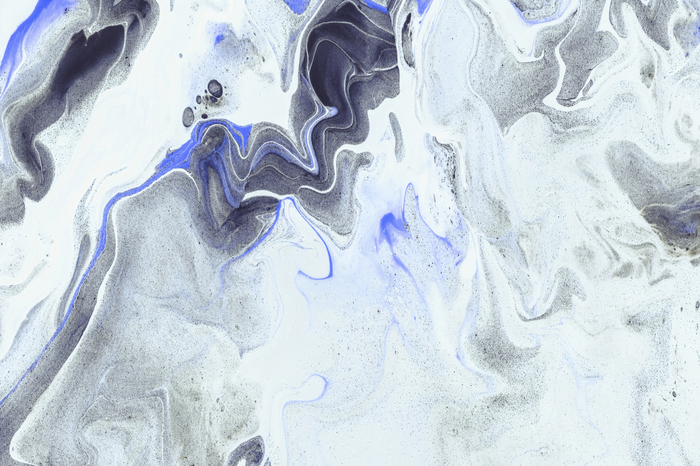 Grijs marmer met blauwe accenten