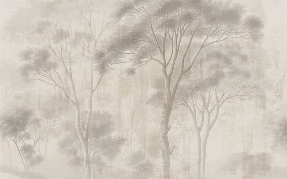 Landschap met bomen in beigetinten