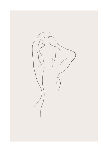 Female silhouette in line art style