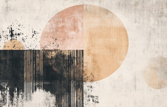 Geometrische abstractie met een gestructureerde achtergrond