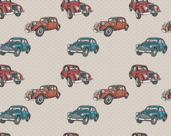 Retro auto&#39;s op een stippenachtergrond