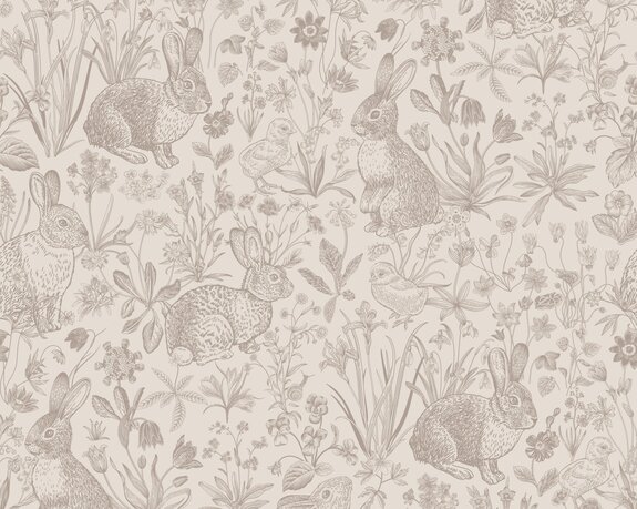 Monochroom vintage dieren- en plantenpatroon