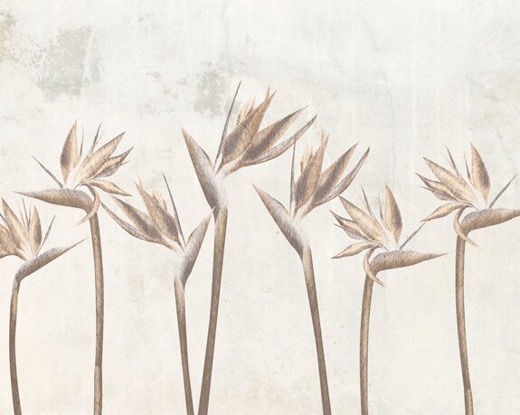 Paradijsvogelstrelitzia-bloemen op een gestructureerde achtergrond