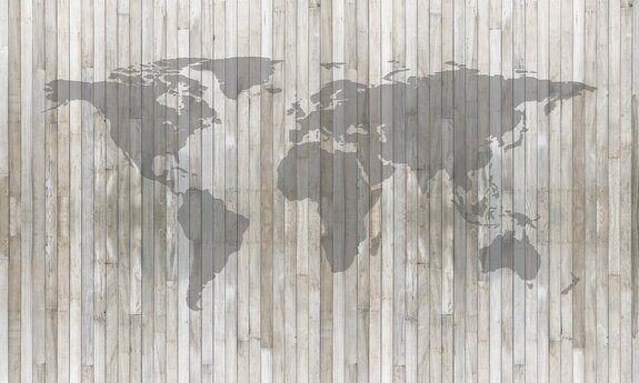 Wereldkaart op een houten achtergrond