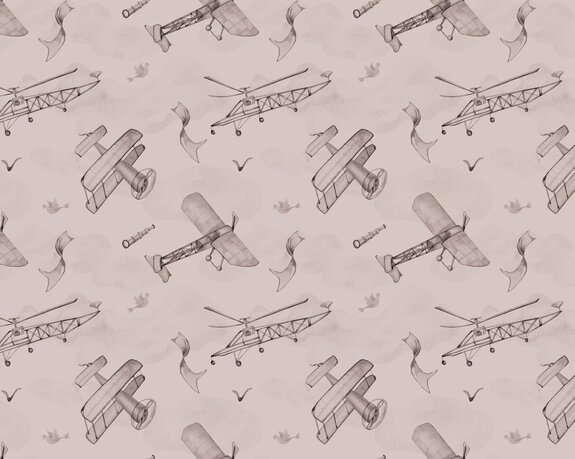 Vliegtuigen tussen de wolken in de lucht - kinderpatroon