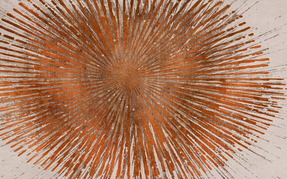 Abstracte cirkel in koperkleuren met textuur