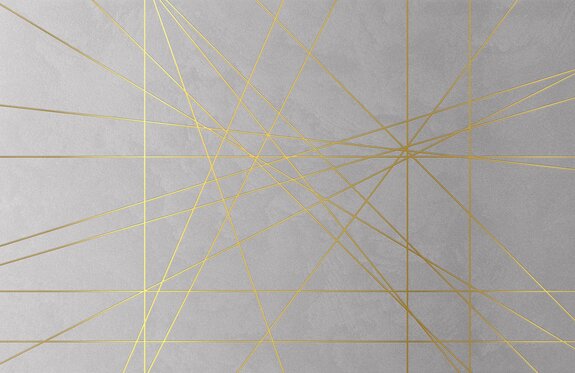 Gouden geometrische lijnen op grijs beton