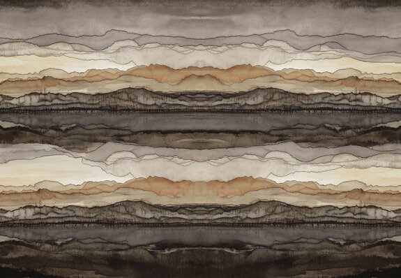 Abstracte aquarelgolven in bruine tinten