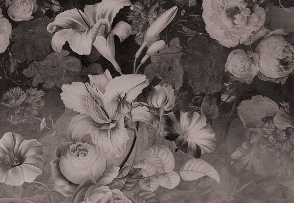 Vintage bloemen op een donkere achtergrond