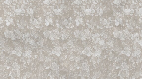 Witte planten op een beige achtergrond, minimalistisch patroon