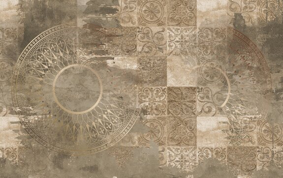 Mandala tussen vintage ornamenten