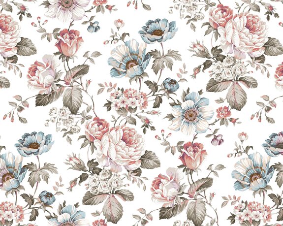 Pastelkleurige aquarelbloemen op een witte achtergrond