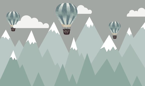 Ballonnen tegen een berglandschap voor kinderen
