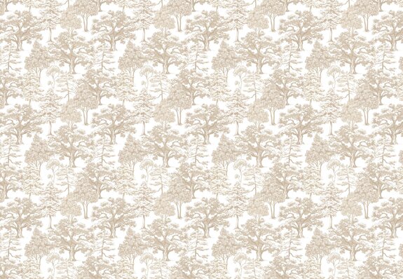 Beige bomenpatroon op witte achtergrond