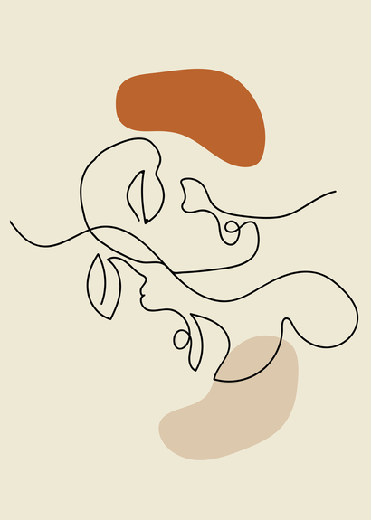 Minimalistische gezichten in line art stijl