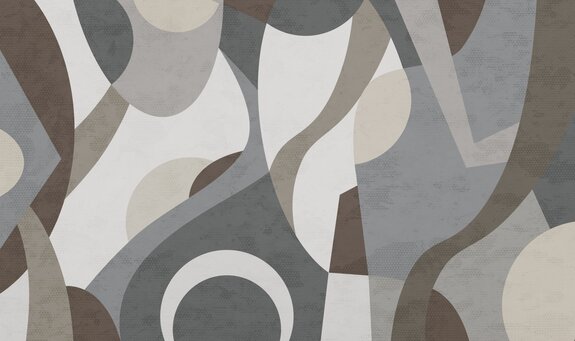 Geometrische abstractie grijs en bruin kleuren modern patroon