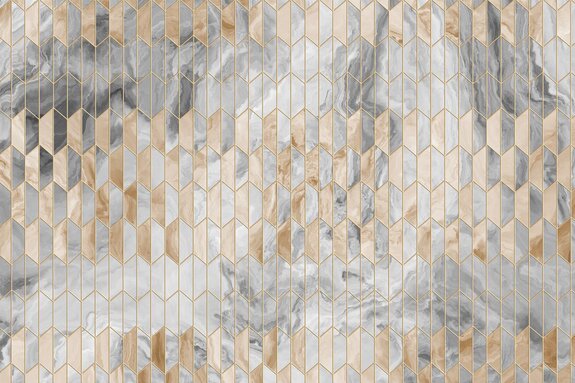 Geometrische abstractie met een marmermotief