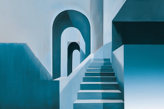 Architectonische trappen in geometrische vorm