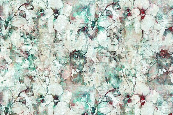 Delicate orchideeën geschilderd in aquareltechniek