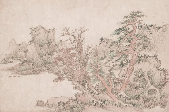 Handgetekende boom op oud papier