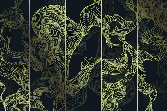 Gouden abstracte golven in een decoratieve stijl