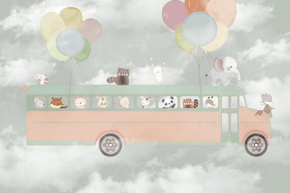 Dierenbus in de wolken