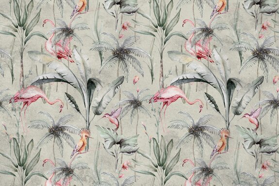 Kleurrijke vogels in tropische vegetatie