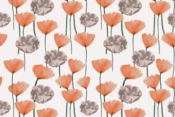 Minimalistisch motief van wilde bloemen op een witte achtergrond