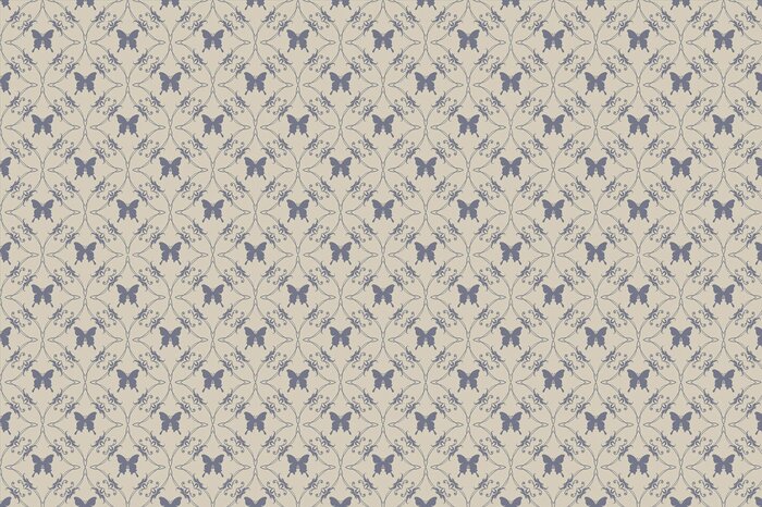 Vlinders en ornamenten retropatroon klassieke elegantie