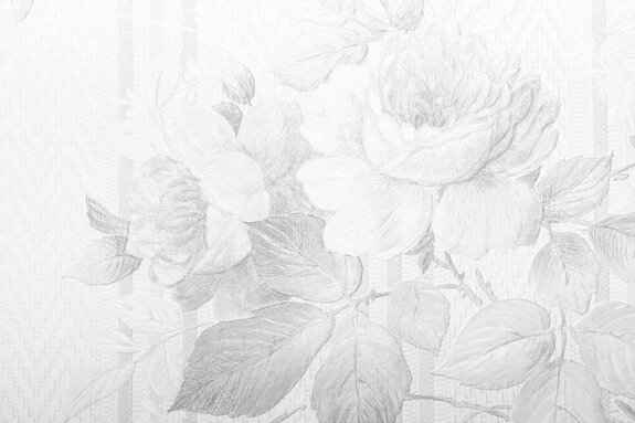 Een subtiele tekening van rozenbloemen en bladeren