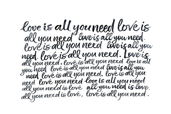 Zwarte beschrijving van liefde op een witte achtergrond