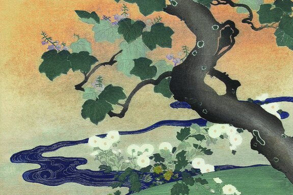 Een plantenpatroon geïnspireerd op de japanse stijl