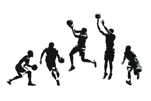 Atleten trainen basketbal