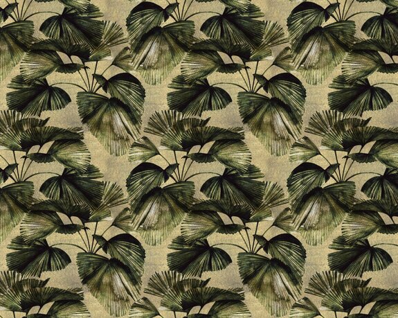 Groene palmbladeren in vintage stijl