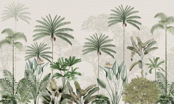 Tropische planten jungle groen landschap met bomen