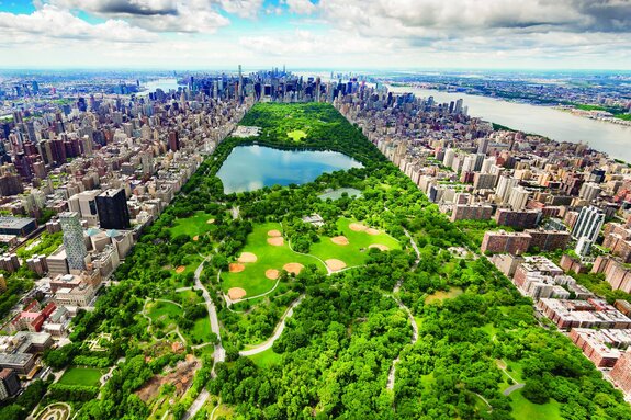 Luchtfoto van central park in manhattan, new york city