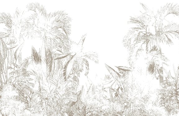 Artistiek landschap van een tropische jungle