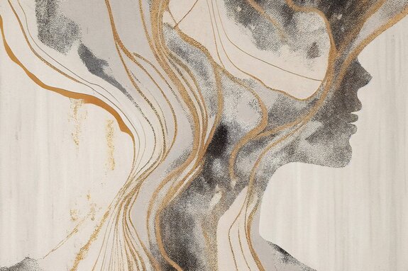 Abstract portret met gestructureerde achtergrond