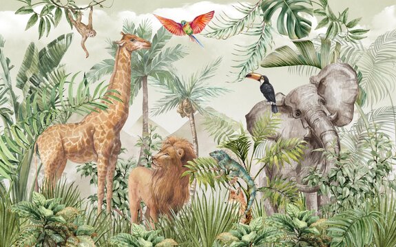 Exotische dieren- en vogelsafari in de tropische jungle