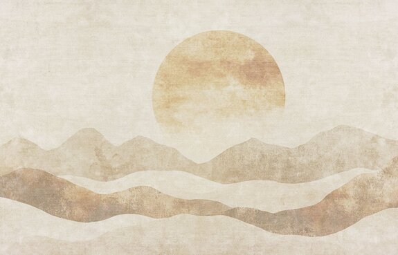 Abstracte landschapsberg en zonsondergang textuur achtergrond