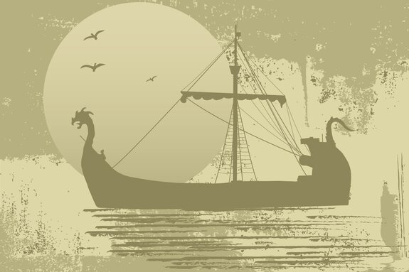 Een mysterieus piratenzeilschip tegen de achtergrond van een volle maan